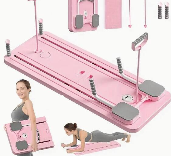 Front. We Growing - Premium 8-in-1 Exercise Board -Multi-functional Pilates Abdominal Trainer, Functional Pilates Board, Home Multi-function - PINK.
