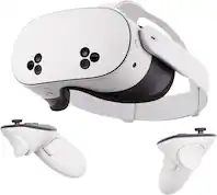 Front. Meta - Meta Quest 3S 128GB | Virtual Reality Headset Without Wires — Thirty-Three Percent More Memory — 2X Graphical Processing - White.