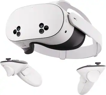 Front. Meta - Meta Quest 3S 128GB | Virtual Reality Headset Without Wires — Thirty-Three Percent More Memory — 2X Graphical Processing - White.