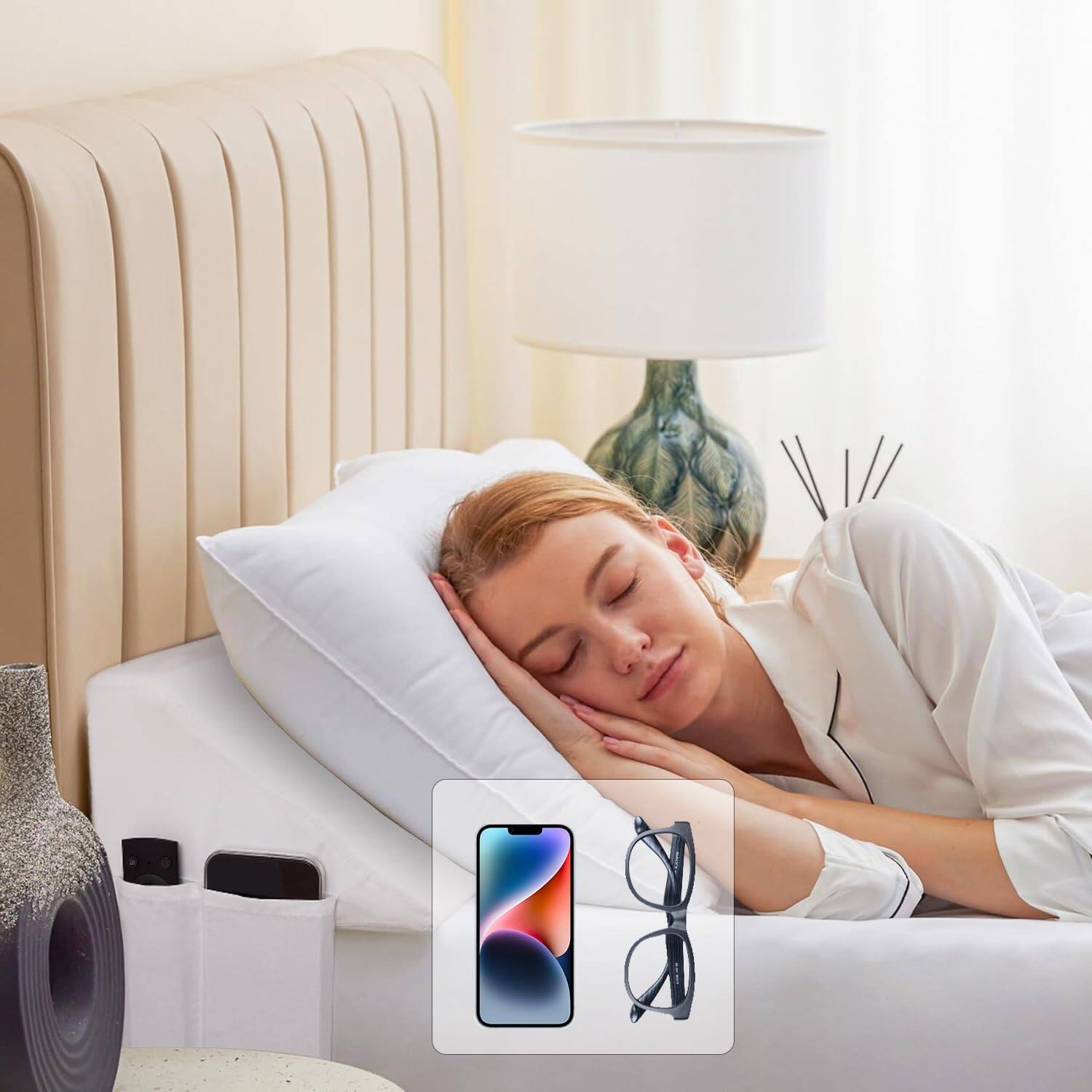 Alt View 6. Skar Audio - King Wedge Pillow Headboard 76 x10 x6 Bed For Foam Gap Filler - Fill The Mattress - Grey King(76"x10"x6"-Large).