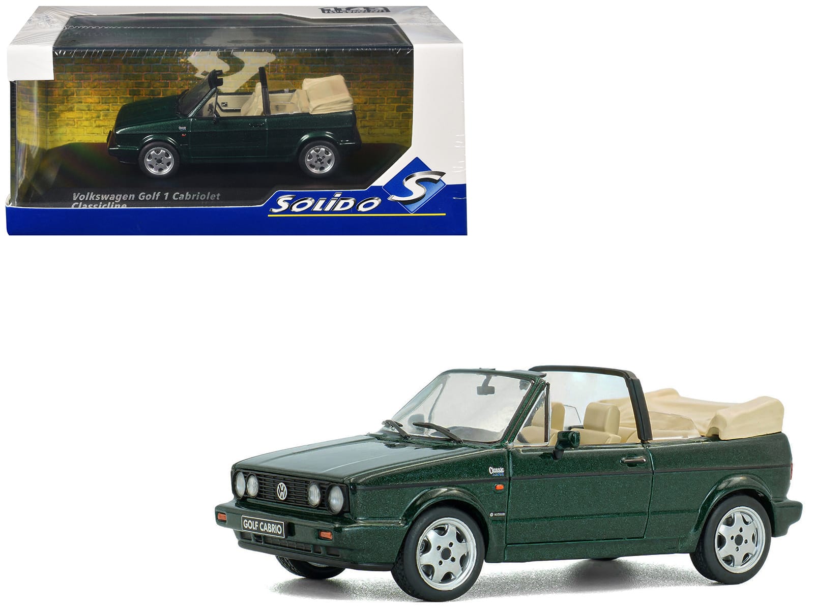 1992 Volkswagen Golf Cabrio Classic Line Classic Green Metallic 1/43 Diecast Model Car by Solido price history on PriceWatchPro