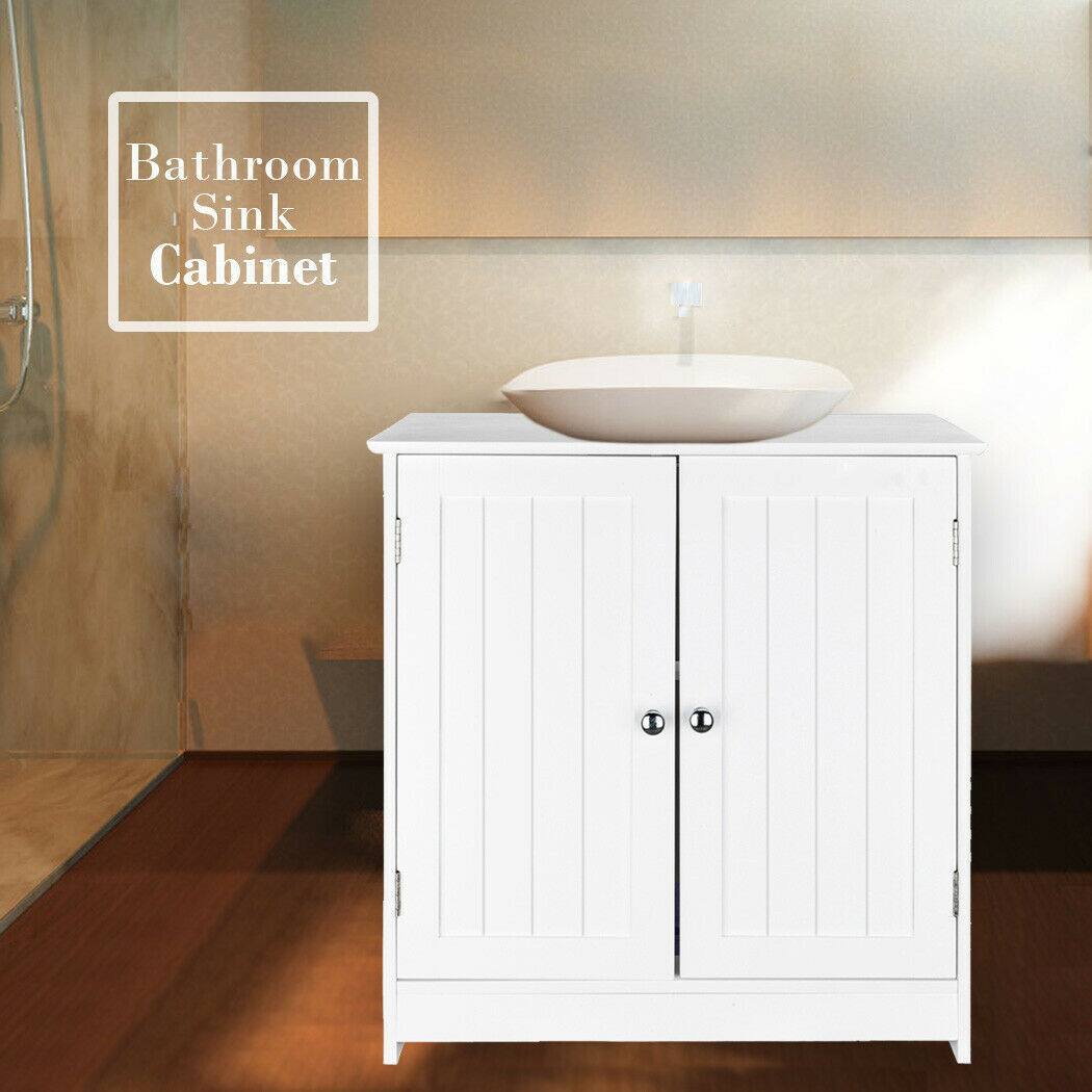 Alt View 4. Winado - Modern Bathroom Under Sink Storage Cabinet with 2 Doors Vanity Sink Furniture - White.