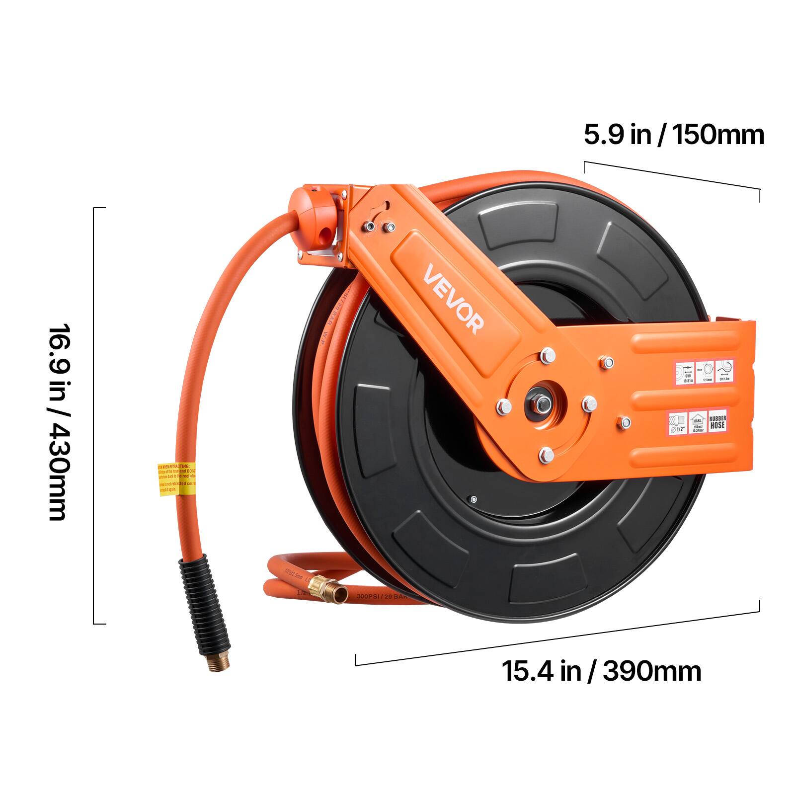 5.9 in / 150mm  
16.9 in / 430mm  
15.4 in / 390mm
