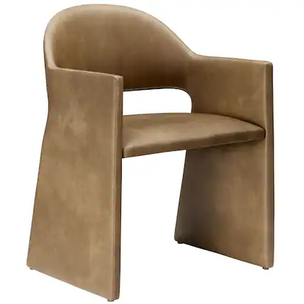 Front. Modway - Talia Vegan Leather Dining Armchair by Modway - Brown.