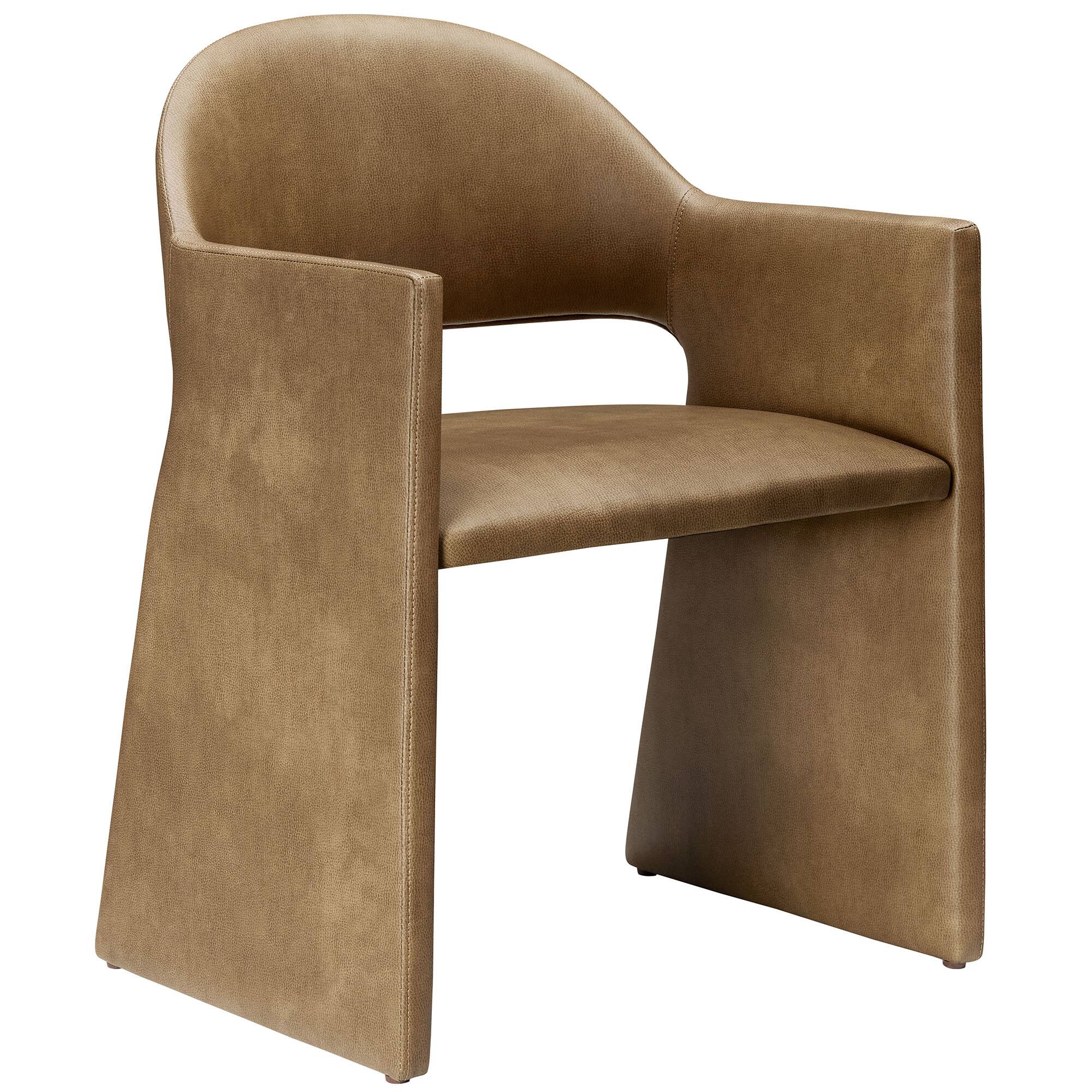 Front. Modway - Talia Vegan Leather Dining Armchair by Modway - Brown.