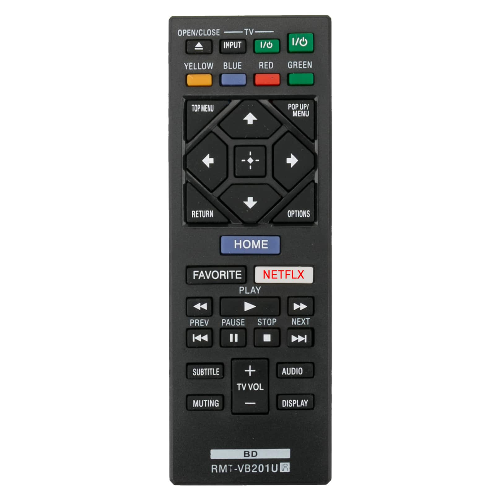 WINFLIKE - New RMT-VB201U Replacement Remote Control fit for Sony Blu-Ray BD Disc DVD Player