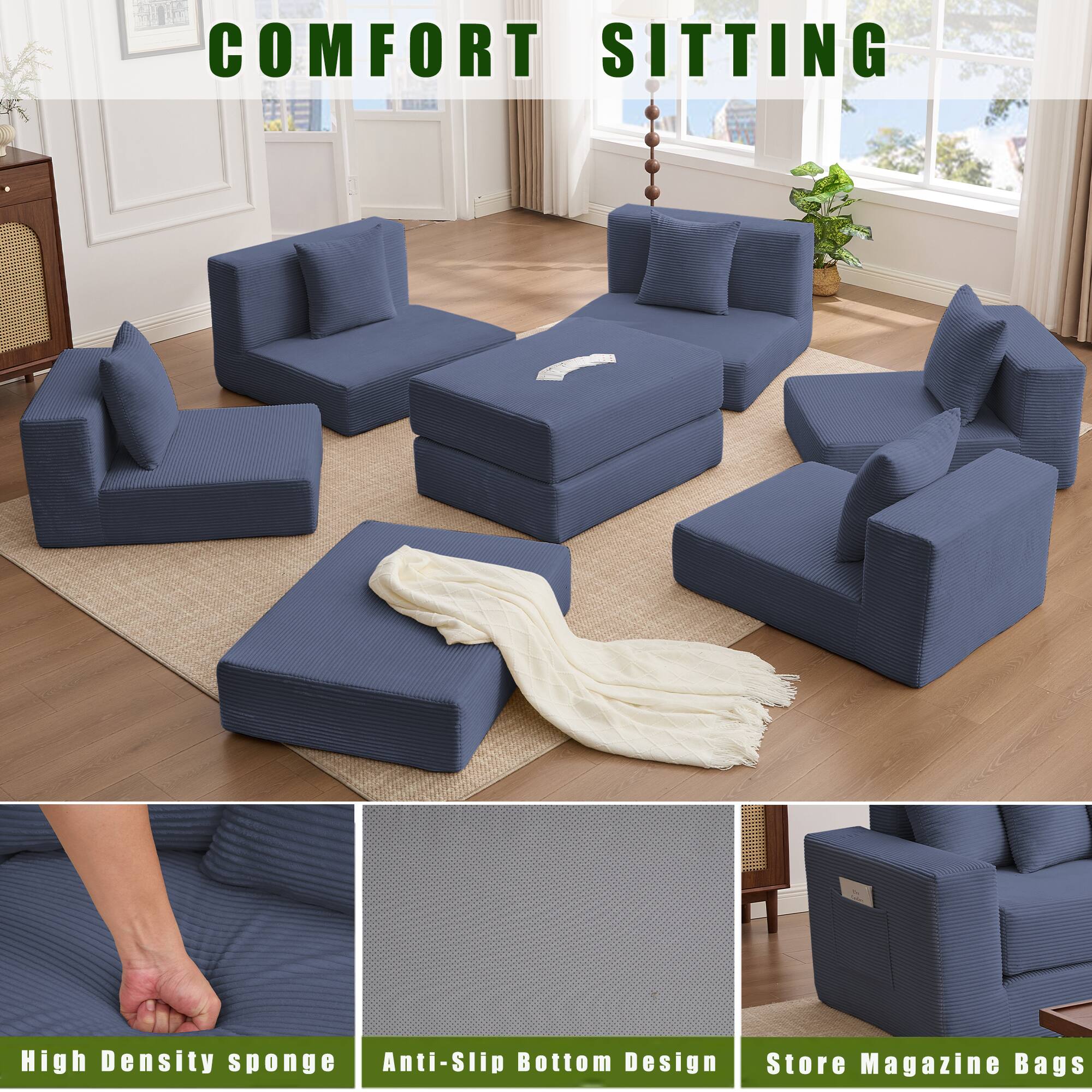 COMFORT SITTING

- High Density sponge
- Anti-Slip Bottom Design
- Store Magazine Bags