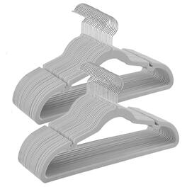 Songmics Home - Velvet Hangers 50 Pack, Non-Slip Clothes Hangers, Suit Hangers with Shoulder Notches, Pants Bar, 360° Swivel Hook - Dove Gray