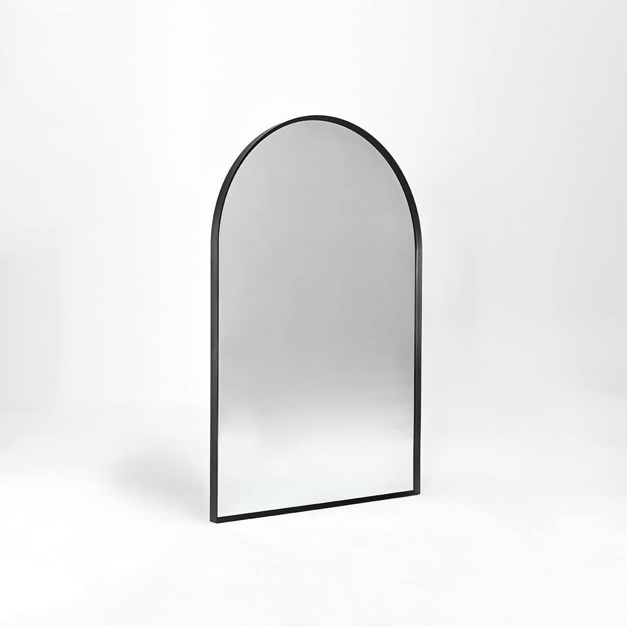 Alt View 5. BreeBe - 20x30 Inch Black Metal Framed Arched Bathrrom Mirror for Wall. - Black.