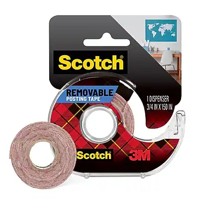 Scotch
REMOVABLE POSTING TAPE
1 DISPENSER
3/4 IN X 150 IN
Scotch 3M