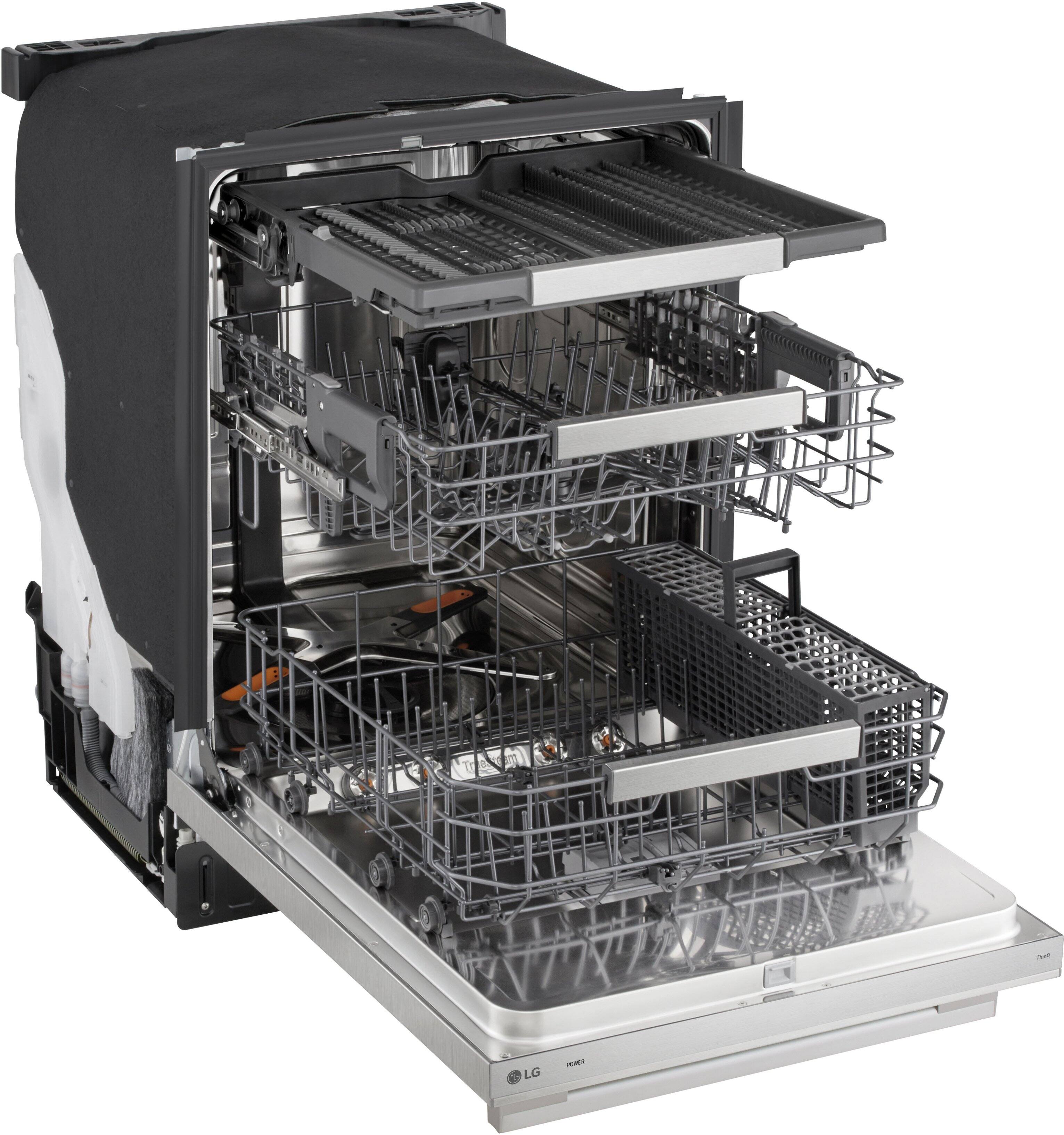 Alt View 11. LG - FlushFit 24" Top Control Smart Built-In Stainless Steel Tub Dishwasher with 3rd Rack, 1 Hour Wash & Dry Cycle and 42dBA - Stainless Steel.