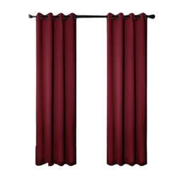 RT Designers Collection - 100% Polyester 250 GSM Riley 100% Blackout Grommet Panel 54" x 95" - Burgundy