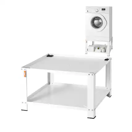 Front. VEVOR - Laundry Pedestal with Storage Shelf, 28"Lx28" Wx16" H,Washer And Dryer Base Stand Platform Universal Fit 660lbs Capacity - White.
