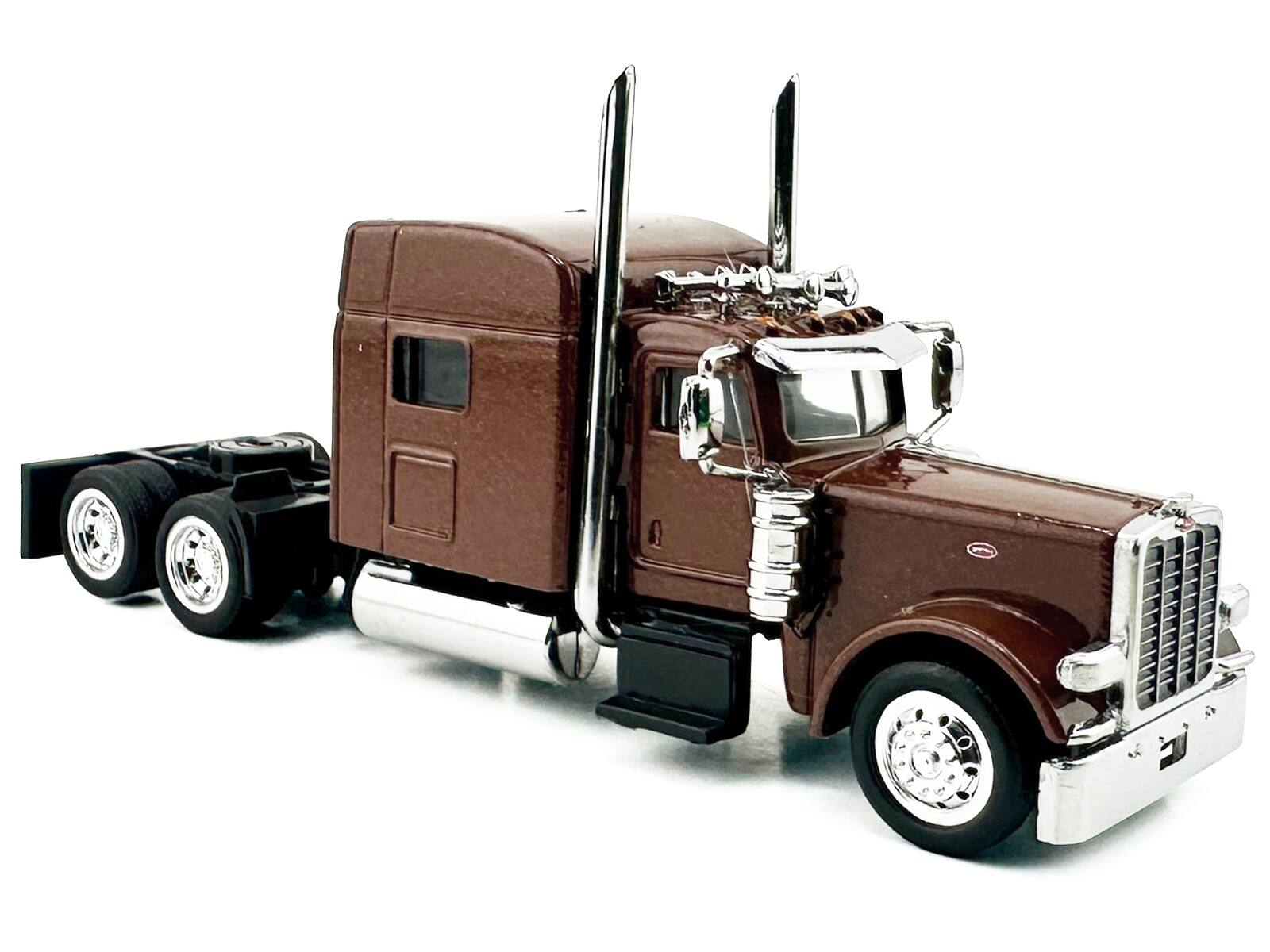 Alt View 2. HO Logistics Replicas - Peterbilt 389 Truck Tractor with Sleeper Cab Brown Metallic 1/87 (HO) Scale Plastic Model Car by HO Logistics.