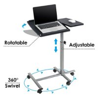 Costway - Mobile Standing Desk Height Adjustable Sit to Stand Laptop Desk - Silver/Black - Front_Zoom