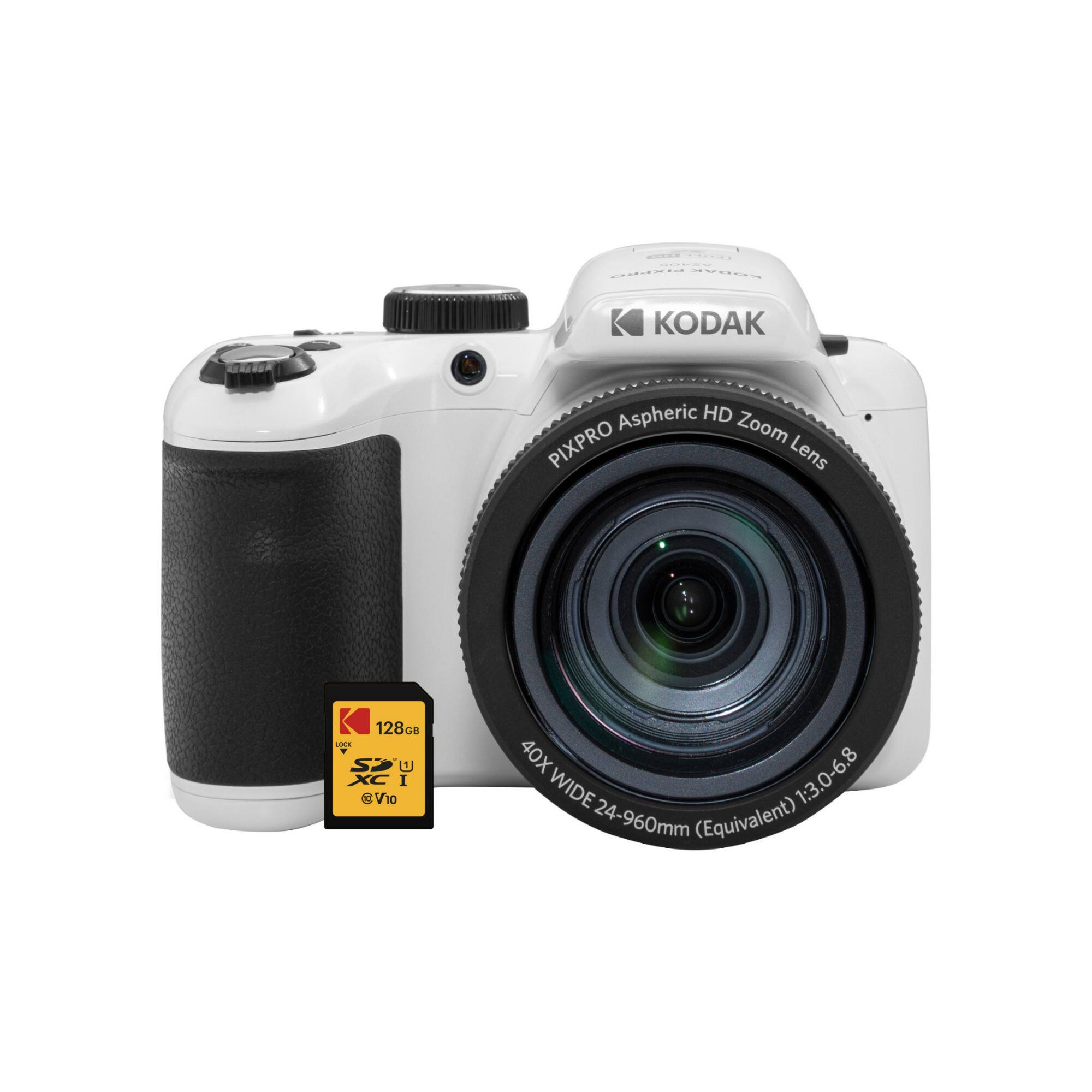 Kodak - PIXPRO AZ405 16MP Astro Zoom Digital Camera (White) Bundle with SD Card
