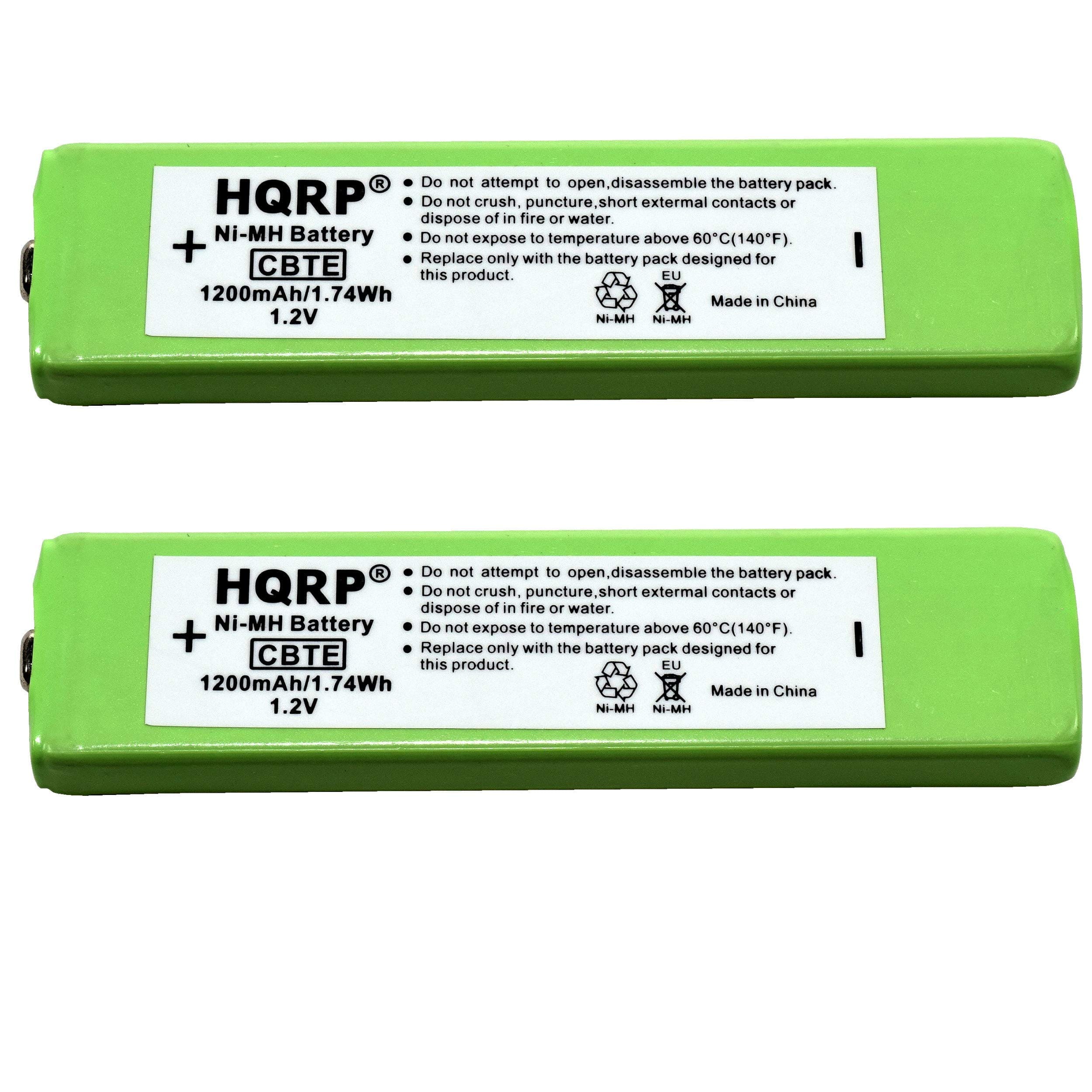 HQRP - 2-Pack 1.2 V 1200 mAh NiMH Gumstick Rechargeable Batteries for Sony NC-5WM NC-6WM WM-701C