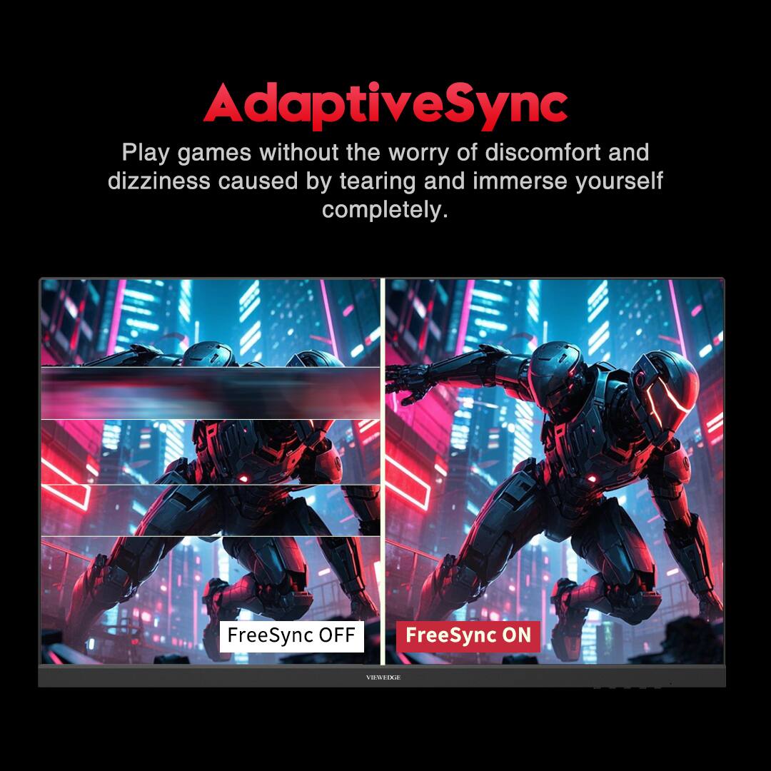 Back. Viewedge - Viewedge 24 Inch Gaming Monitor 4K 60hz, IPS 5ms 2160p 110% sRGB, Type C,HDMI & DP Port, Built-in Speakers - Black.