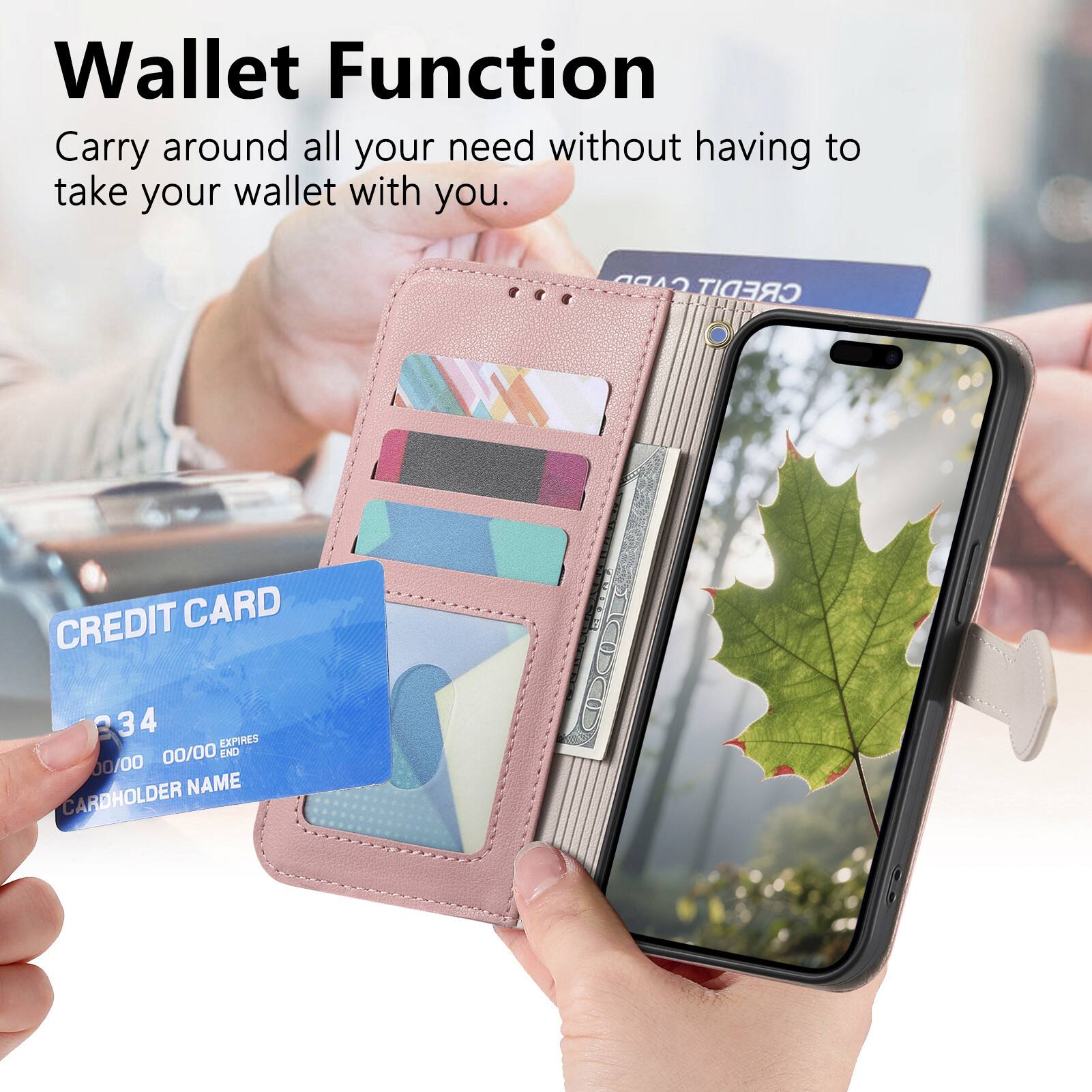 Wallet Function  
Carry around all your need without having to take your wallet with you.  

CARD CREDIT  
A0N CREDIT CARD  
234 4  
EXPIRES 00/00  
END 00/00  
NAME CARDHOLDER