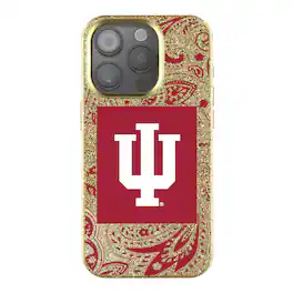 Keyscaper - NCAA - Indiana Hoosiers Paisley Bling iPhone Case - 14 - Gold