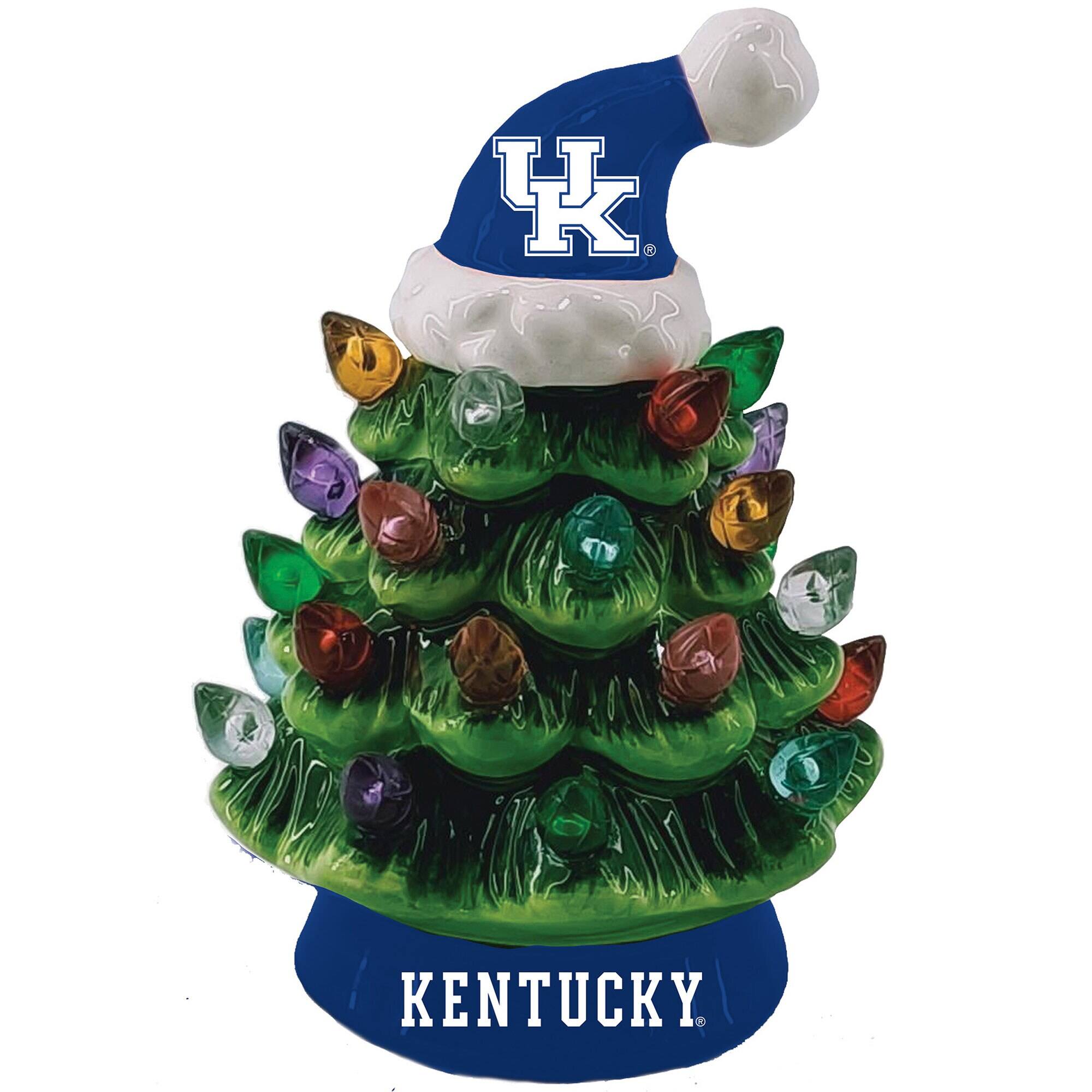 Front. Evergreen Enterprises - Kentucky Wildcats 8" Light Up Ceramic LED Christmas Tree - Multicolor.