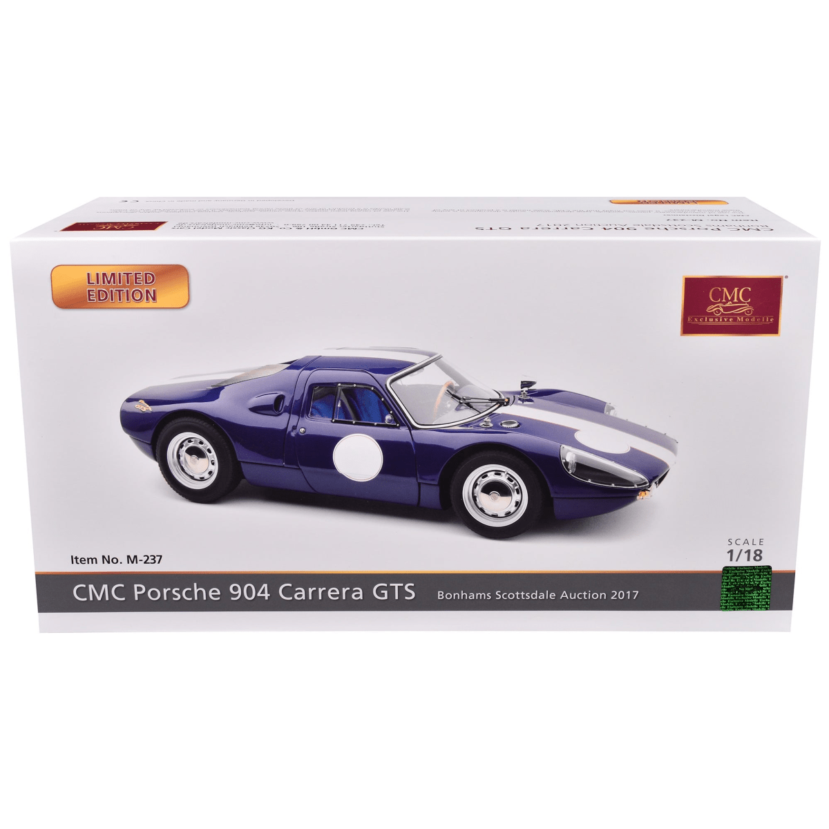LIMITED EDITION

CMC
Kärnliebe Modell

Item No. M-237

CMC Porsche 904 Carrera GTS

SCALE 1/18

Bonhams Scottsdale Auction 2017