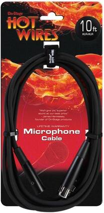 On Stage Stands - On-Stage 10-Feet Hot Wires XLR Microphone Cable - Black