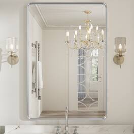 PAIHOME - Classic Stainless Steel Rectangular Wall Mirror - Waterproof and Rustproof Bathroom Mirrors Modern Mirror - Silver-22x30 Inch