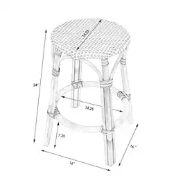 Butler Specialty - Tobias Rattan Round 24" Counter Stool - Green