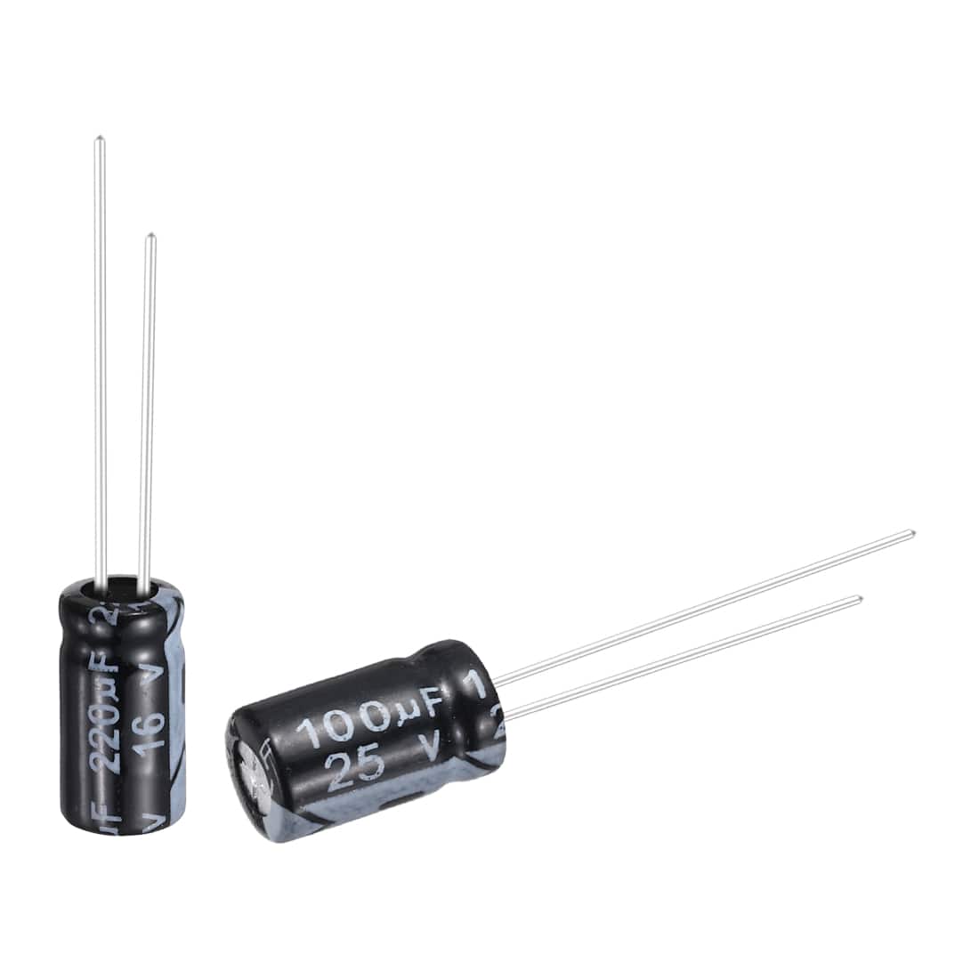 Unique Bargains - 100uF 25V 6x12mm Electrolytic Capacitor, Radial Leads Aluminum, 50pcs, for Power Supplies/Audio/Lighting - Black price history on PriceWatchPro
