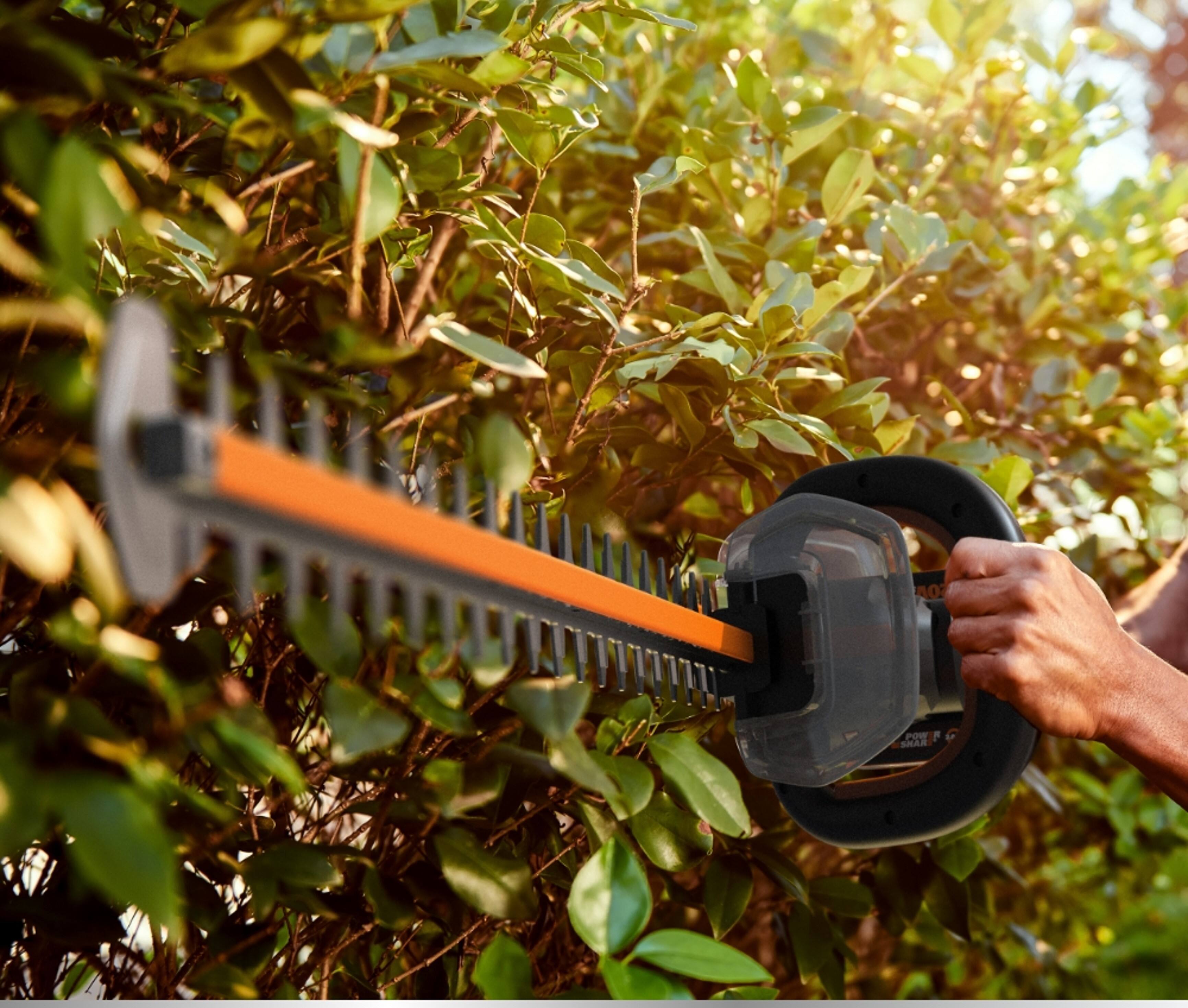 Alt View 16. WORX - 40V 24" Cordless Hedge Trimmer (2 x 2.0 Ah Batteries & 1 x Charger) - Black.