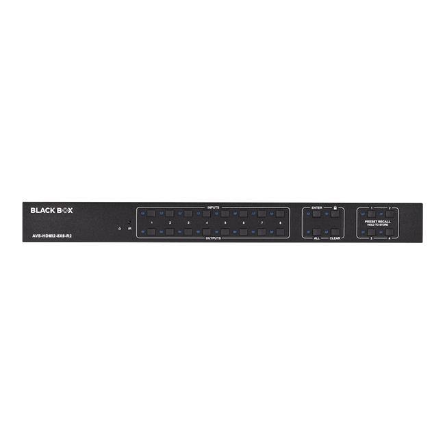 BLACK BOX  
AVS-HDMI2-8X8-R2  
INPUTS  
OUTPUTS  
PRESET RECALL - FORE  
ALL CLEAR