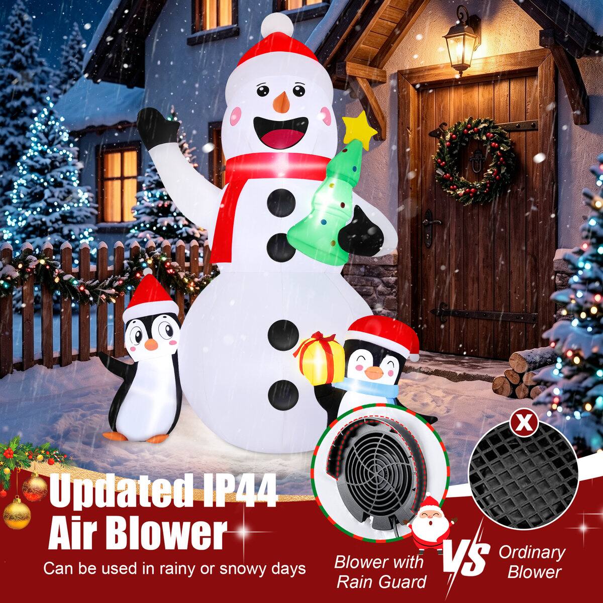 Updated IP44 Air Blower  
Can be used in rainy or snowy days  

Blower with Rain Guard  
vs  
Ordinary Blower