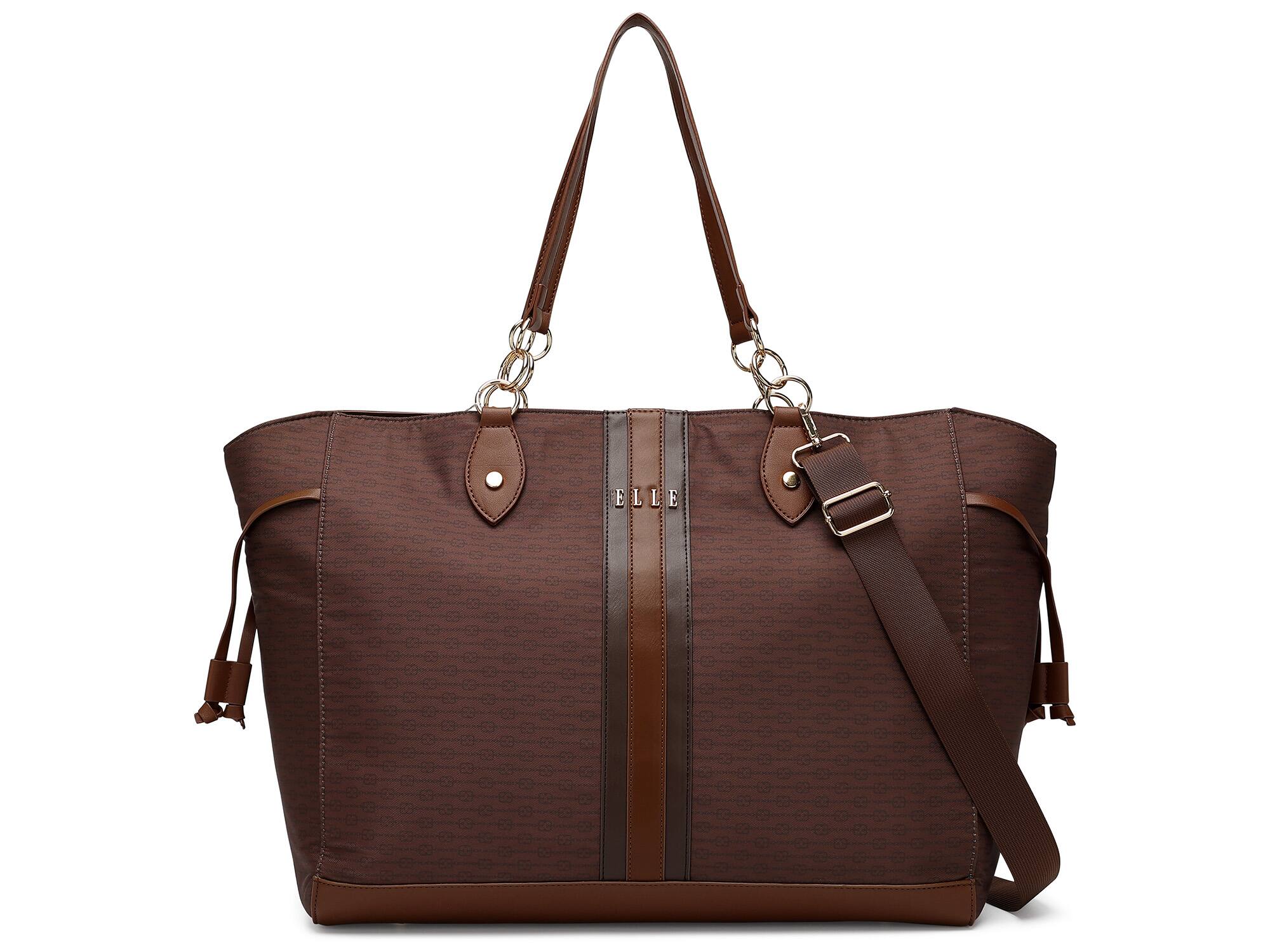 Alt View 6. Elle - ELLE Eleganza 32L Monogram Weekender Duffel Bag | Brown - Brown.
