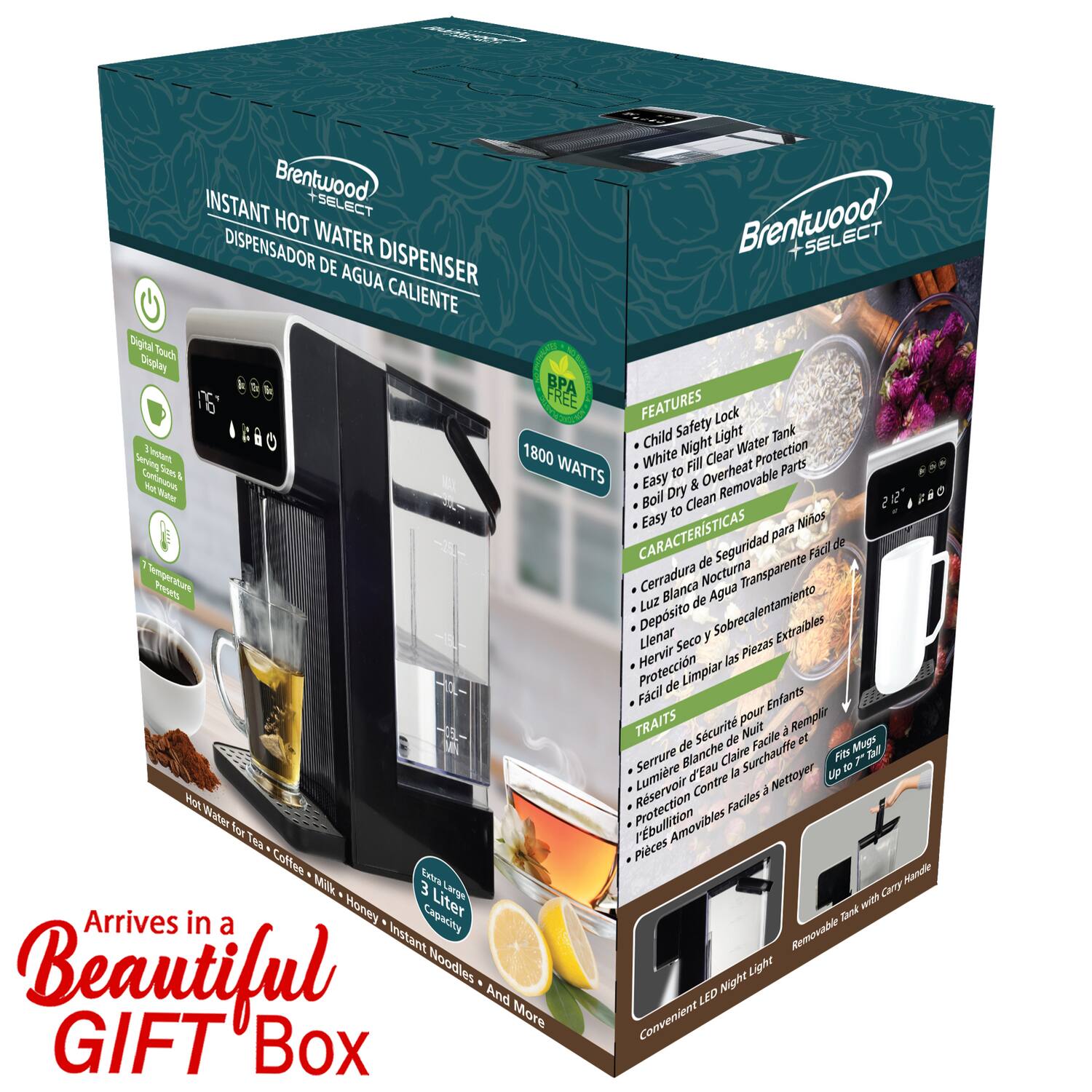Brentwood Instant Select Dispenser Hot Water Brentwood +Select De Agua Dispenser Caliente Digital Touch Degay BPA 18 Free Features Lock Child Safety Light Tank 1800 Watts Easy to Fill Clear Parts Confahakua, Seas 4 WATTS Night Water Protection Sering White Fill Clear Parts Caractersticas para de 7 de Seguridad Facil Iemgecar Presets Cerradura Blanca Nocturna Transparente Luz de Agua Deposito Uenar y Sobrecalentamiento Extraibles Seco Piezas Hervir Proteccin las de Limpiar Fcil Enfants Traits pour Rempli Scurit de Nuit d et de Facile Mugs D Serrure Blanche Claire Surchauffe Fies 9o P Lumire d'Eau le Nettoyer up Rservoir Contre a Ho Faciles Water rEbullition Amovibles foa 68 Pices Coffee Mandle Milk 3 EairaLange Oany Honey Liter c Arrives in Caraciy Dand a Removable Instant Beautiful Noodles Night Light And LED More Convenient GIFT Box