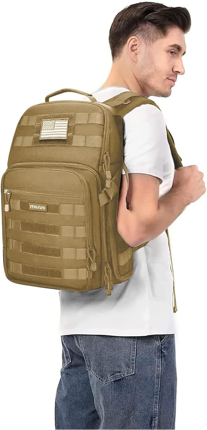 Alt View 3. mosiso - Camera Backpack with Laptop Compartment, Tactical Camera Bag Case  for Canon/Nikon/Sony DSLR/SLR/Mirrorless - Khaki.