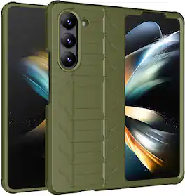 Nakedcellphone - Case for Samsung Galaxy Z Fold 5 - Special Ops Rugged Tactical Cover - Olive Green