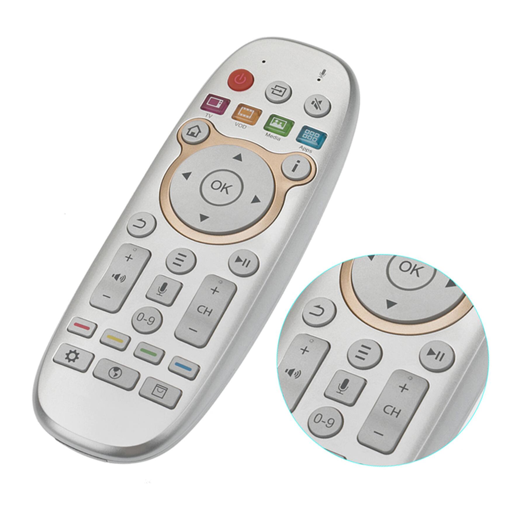 TV VOD Media Apps OK U - + - 0-9 - - d a + CH - - DII U + ) 0-9 OK II C + CH -