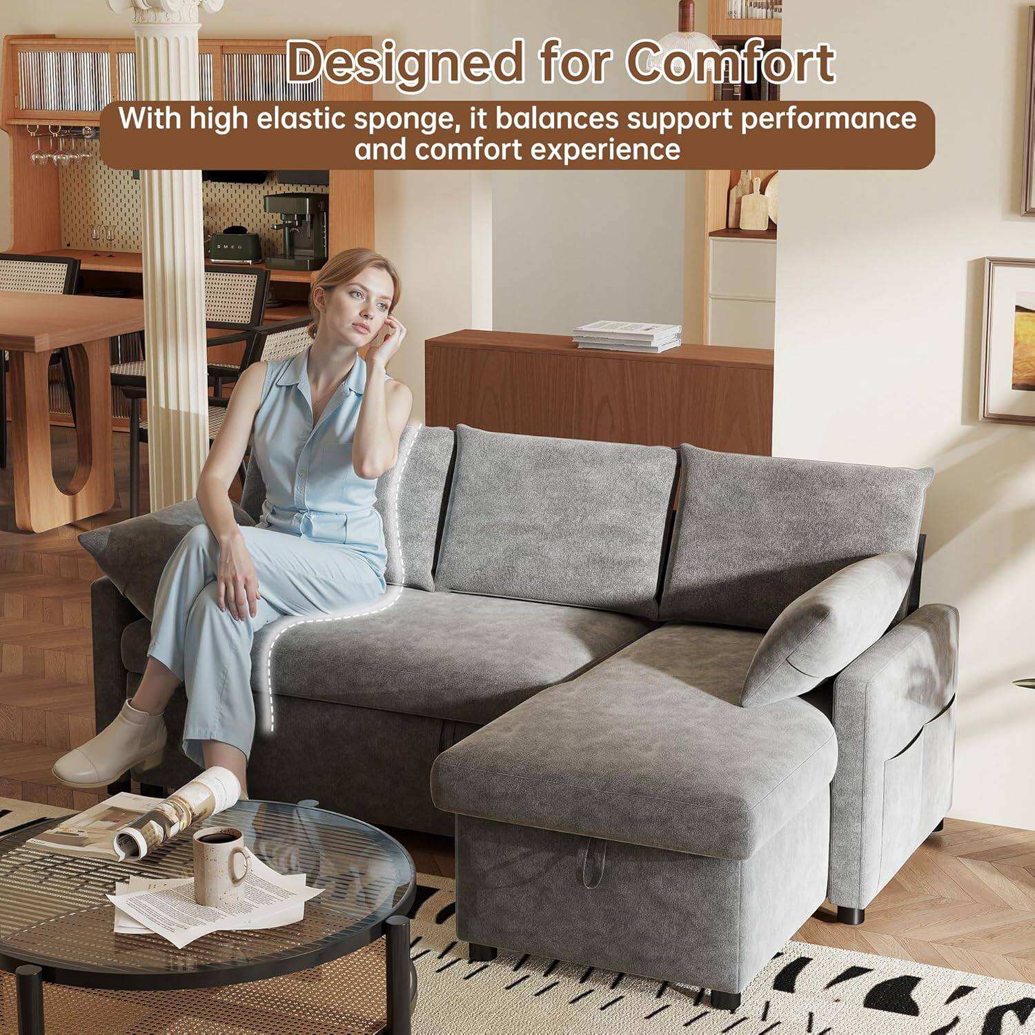 Designed for Comfort

With high elastic sponge, it balances support performance and comfort experience