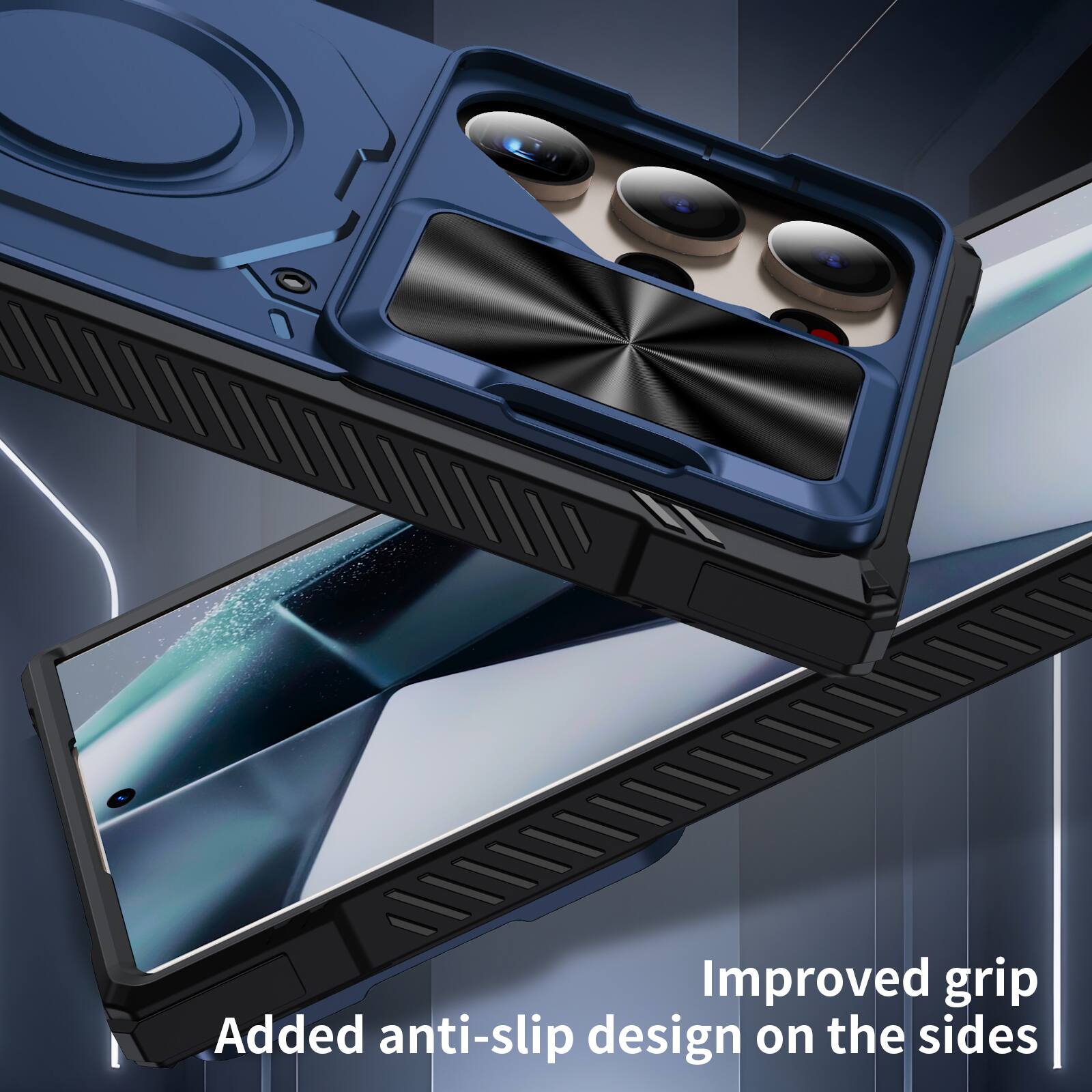 Improved grip  
Added anti-slip design on the sides