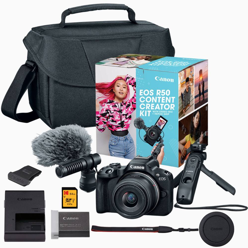 Canon EOS R50 CONTENT CREATOR WITH STEREO MIC KIT TRIPOD OREP S

Canon 6-4c

Canon EOS

Canon ECICNS

Canon