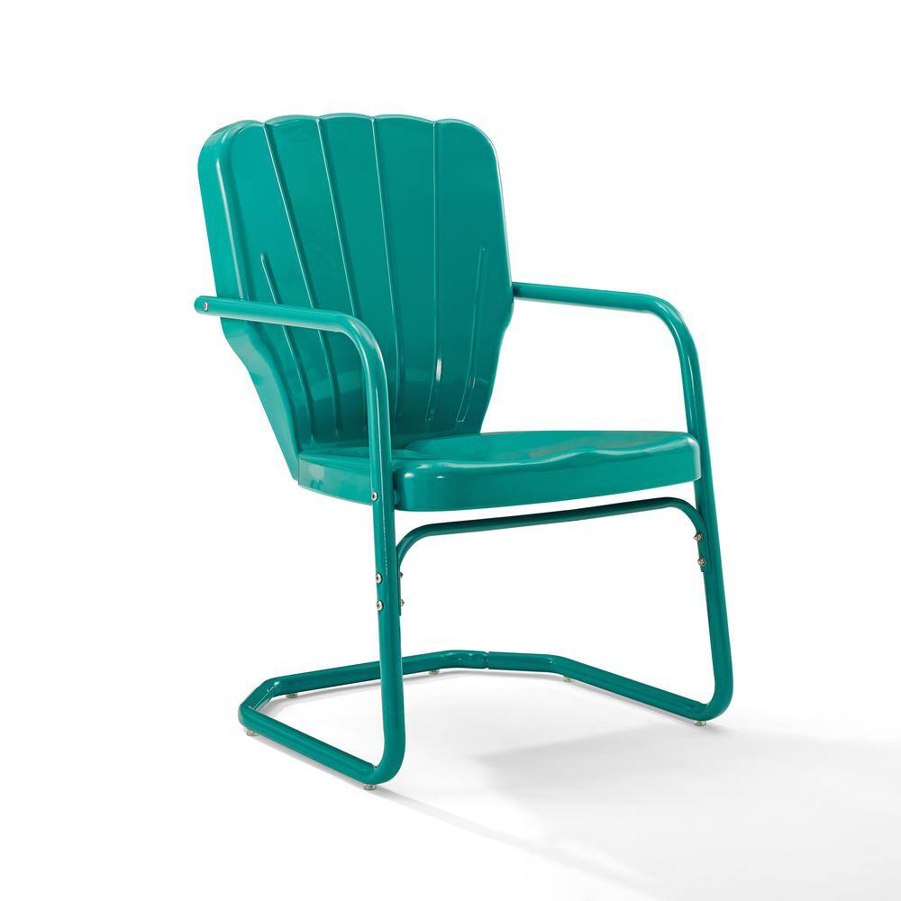 Alt View 3. Crosley Furniture - Ridgeland 2Pc Retro Outdoor Chair Set - 2 Chairs - Turquoise Gloss.