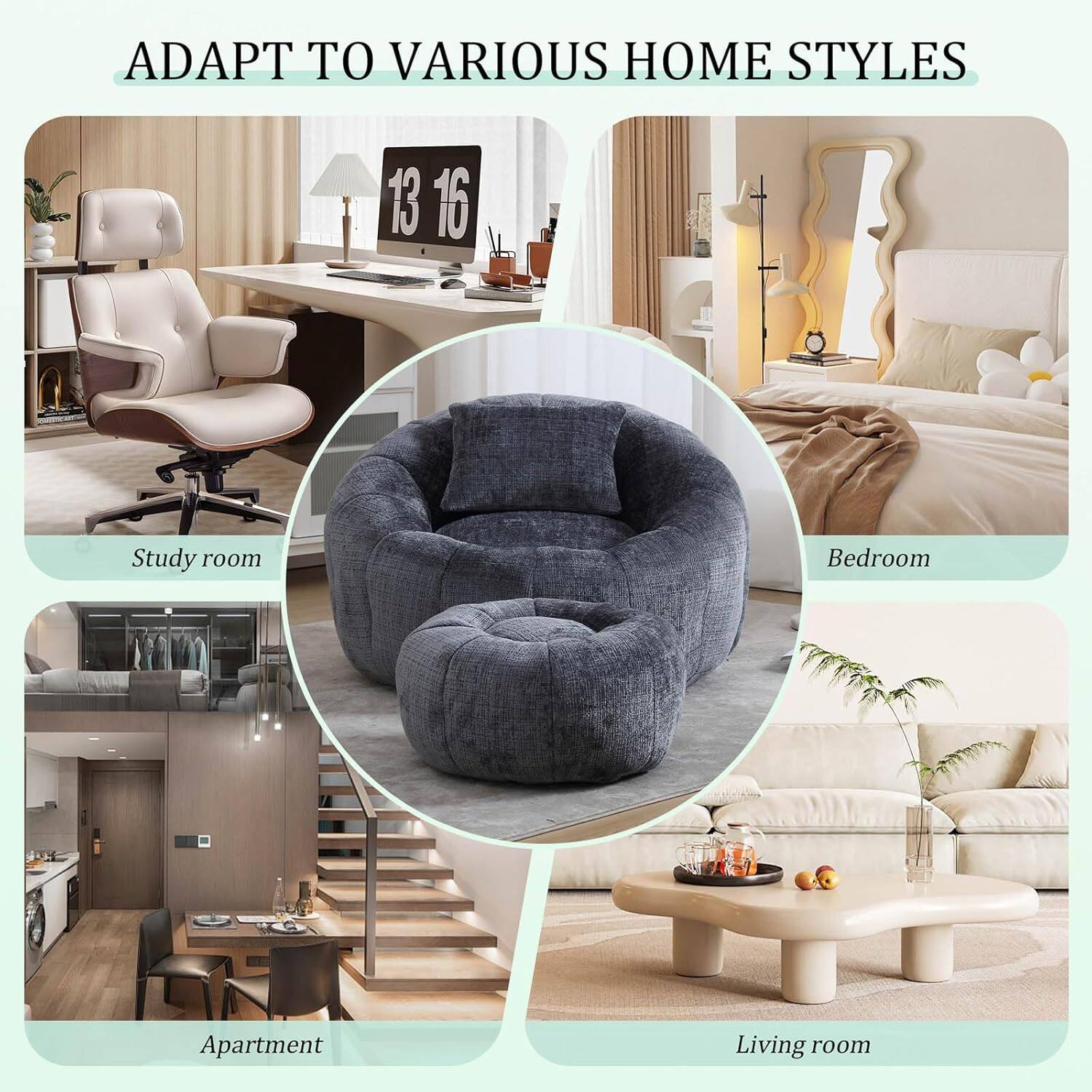 ADAPT TO VARIOUS HOME STYLES

- Study room
- Bedroom
- Apartment
- Living room