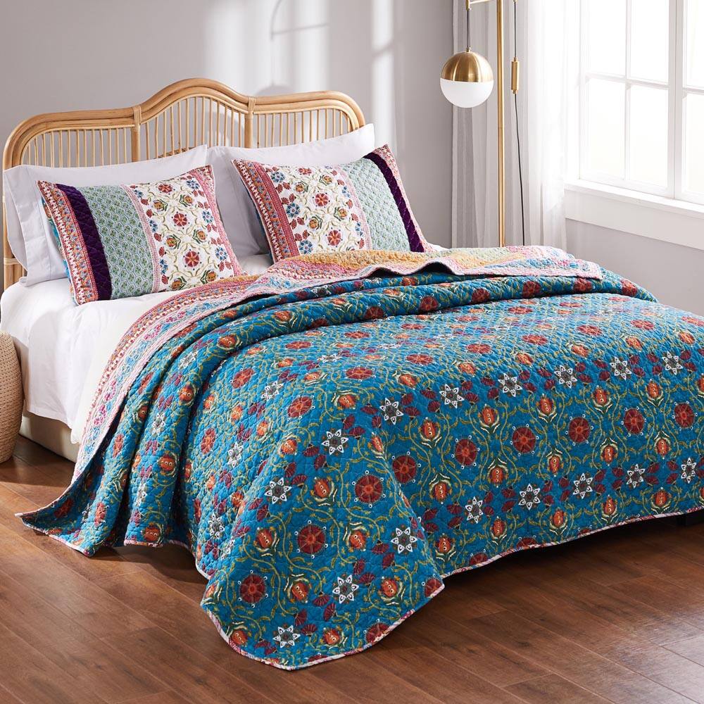 Back. BreeBe - Thalia Quilt Set 3-Piece King/Cal King - Tango.