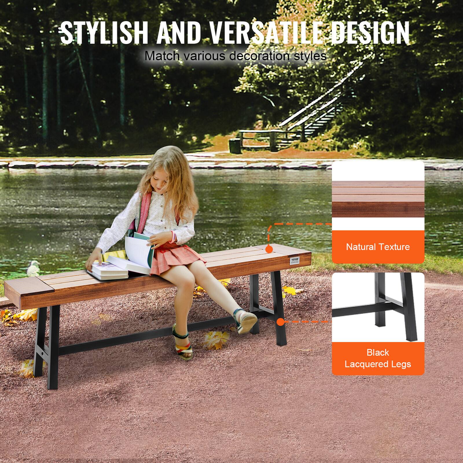 STYLISH AND VERSATILE DESIGN
Match various decoration styles
Natural Texture
Black Lacquered Legs