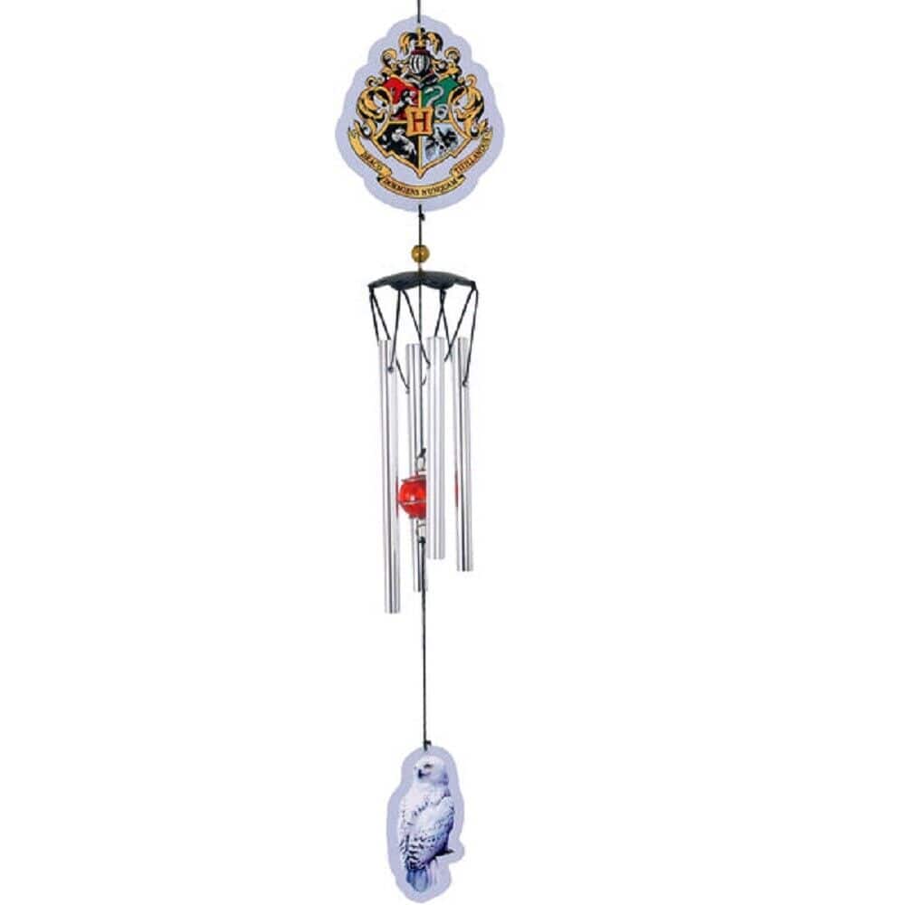 Spoontiques - Harry Potter Hogwarts Crest Metal Outdoor Garden Wind Chime Patio Decoration 18 Inch