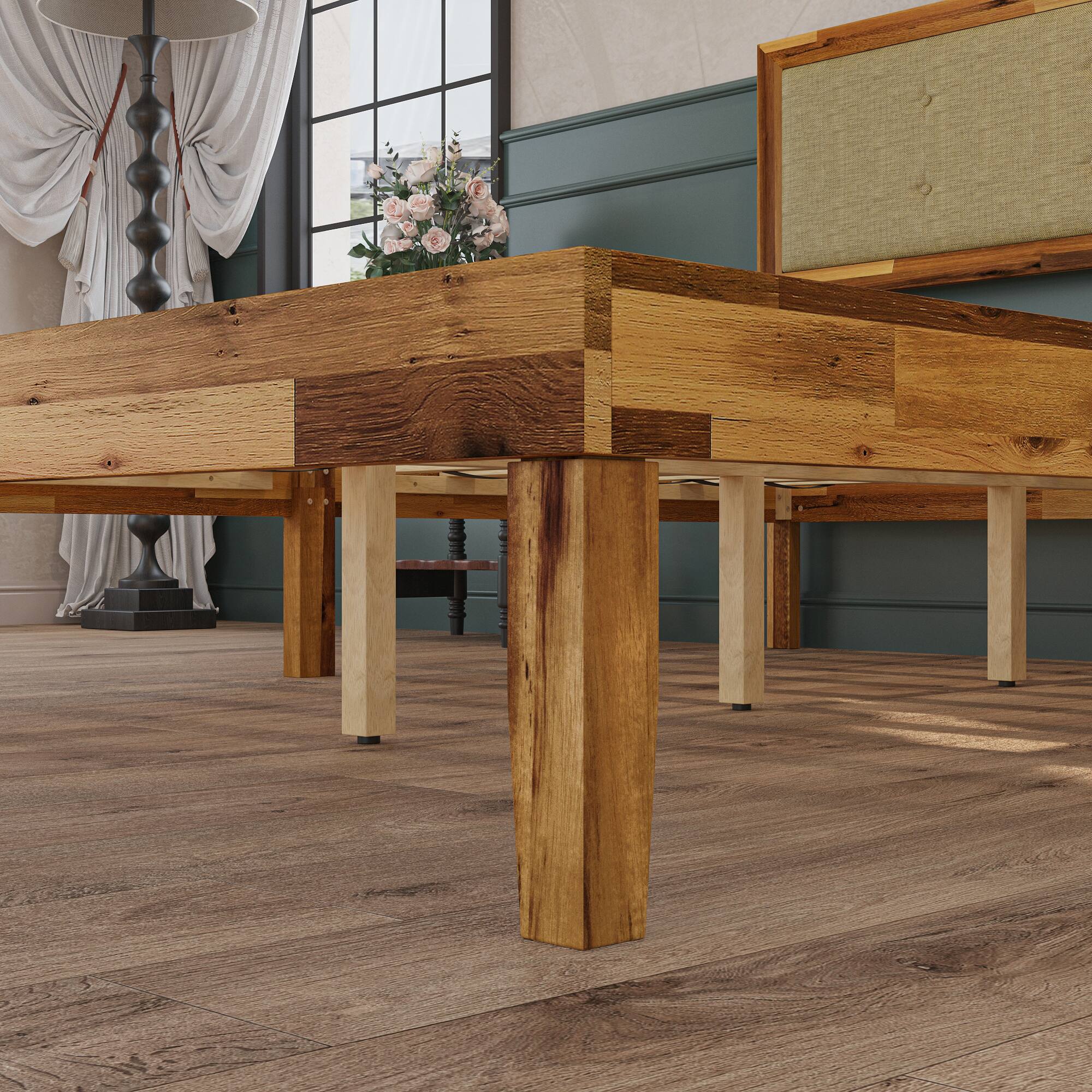 Alt View 7. Famapy - Famapy Upholstered Headboard Solid Wood Bed Frame with - Sturdy Slat Support, No Box Spring Needed - Wooden.