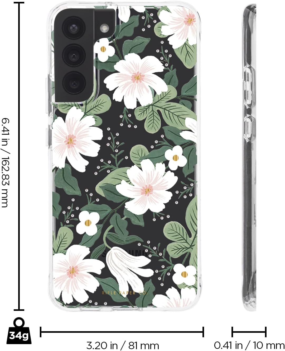 6.41 in / 162.83 mm  
3.20 in / 81 mm  
0.41 in / 10 mm  
34g  
RIFLE PAPER