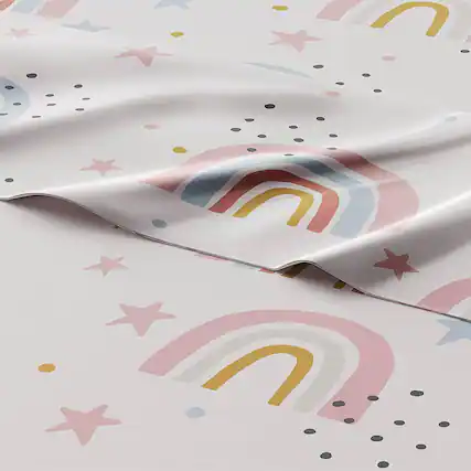 Front. CGK Linens - Kids 4 Piece Bed Sheet Set - Cute & Cozy Wrinkle-Resistant with Vibrant Designs - Queen - Rainbows New.