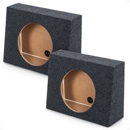 QPower - QTW12 Single 12" Sealed Car Audio Subwoofer Sub Box Enclosures, Pair - Charcoal Gray